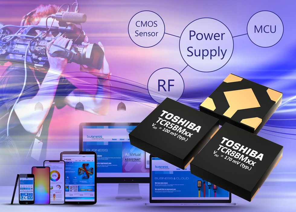Toshiba’s New Small Surface Mount LDO Regulators Lower Power Consumption and Bring Longer Operating Times to Battery-driven Devices